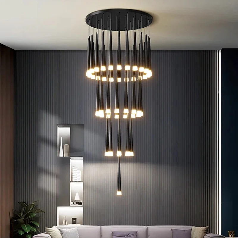 Modern Stair Pendant Lights Chandelier Indoor Lighting Ceiling Lamp Hanging Light Led Chandeliers for Living Room Indoor Lightin
