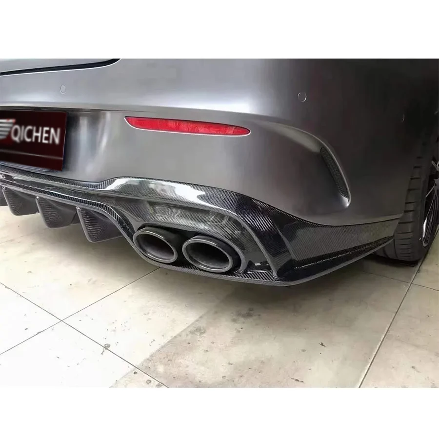 لمرسيدس بنز CLA الفئة W118 CLA45 CLA35 CLA260 ألياف الكربون عودة الشفاه مانع صدمات خلفي للسيارة الناشر الخائن المفسد طقم الجسم #4