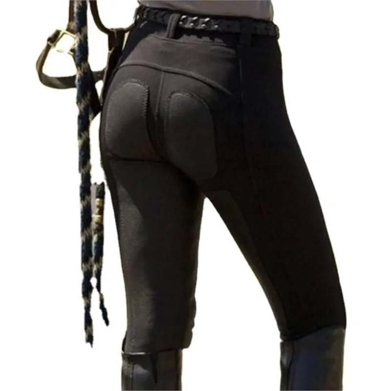 New European Women's Slimming And Slim Fit Horse Pants With Elastic And Hip Lifting Casual Equestrian Pants