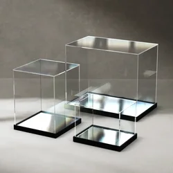 Acrylic Display Case Clear Display Box with Mirror for Collectibles, Figures,Figurines Dustproof Protection Storage&Organizing