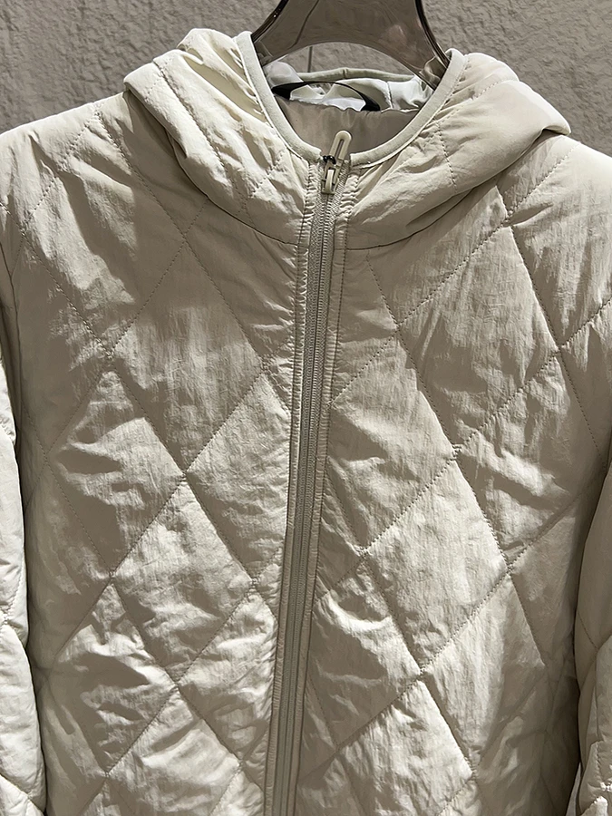 High Efficiency Warmth Silk Filled Diamond Pattern Cotton Jacket for Men Outdoor Windproof Couple Style Long Sleeve Zipper Cl...