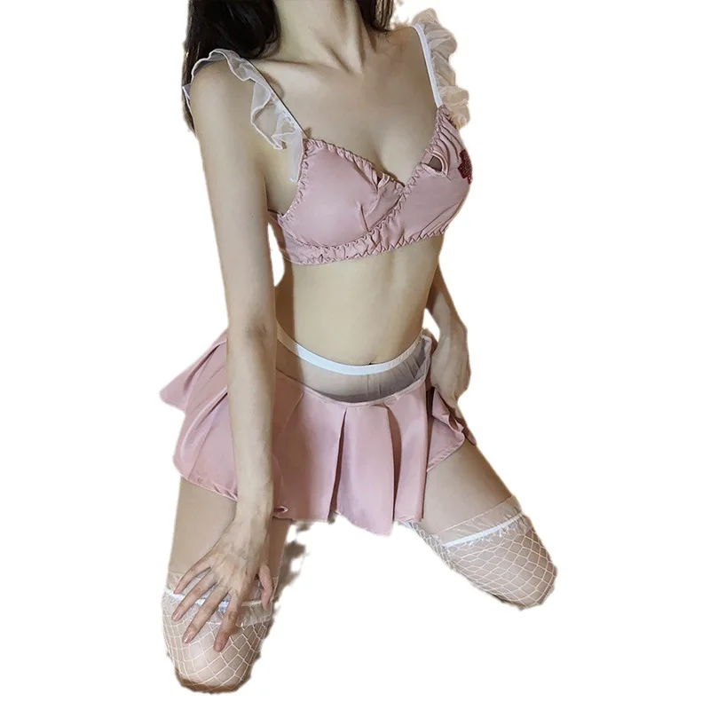 Сексуальное нижнее белье, соблазнительная секс-униформа Pure Lust, розовый костюм медсестры с разрезом Passion, горячий костюм сзади Cw65594