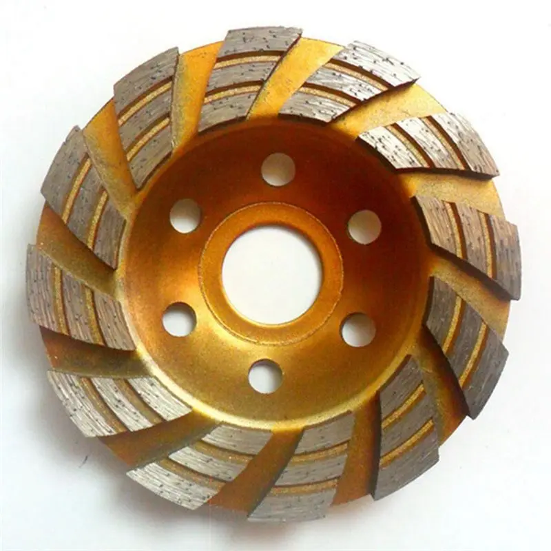 AEE2-2 PCS  Angle Grinder Grinding Disc Yellow & Red Steel 100Mm Cement Stone Concrete Bowl Grinding Disc Cutting Tool
