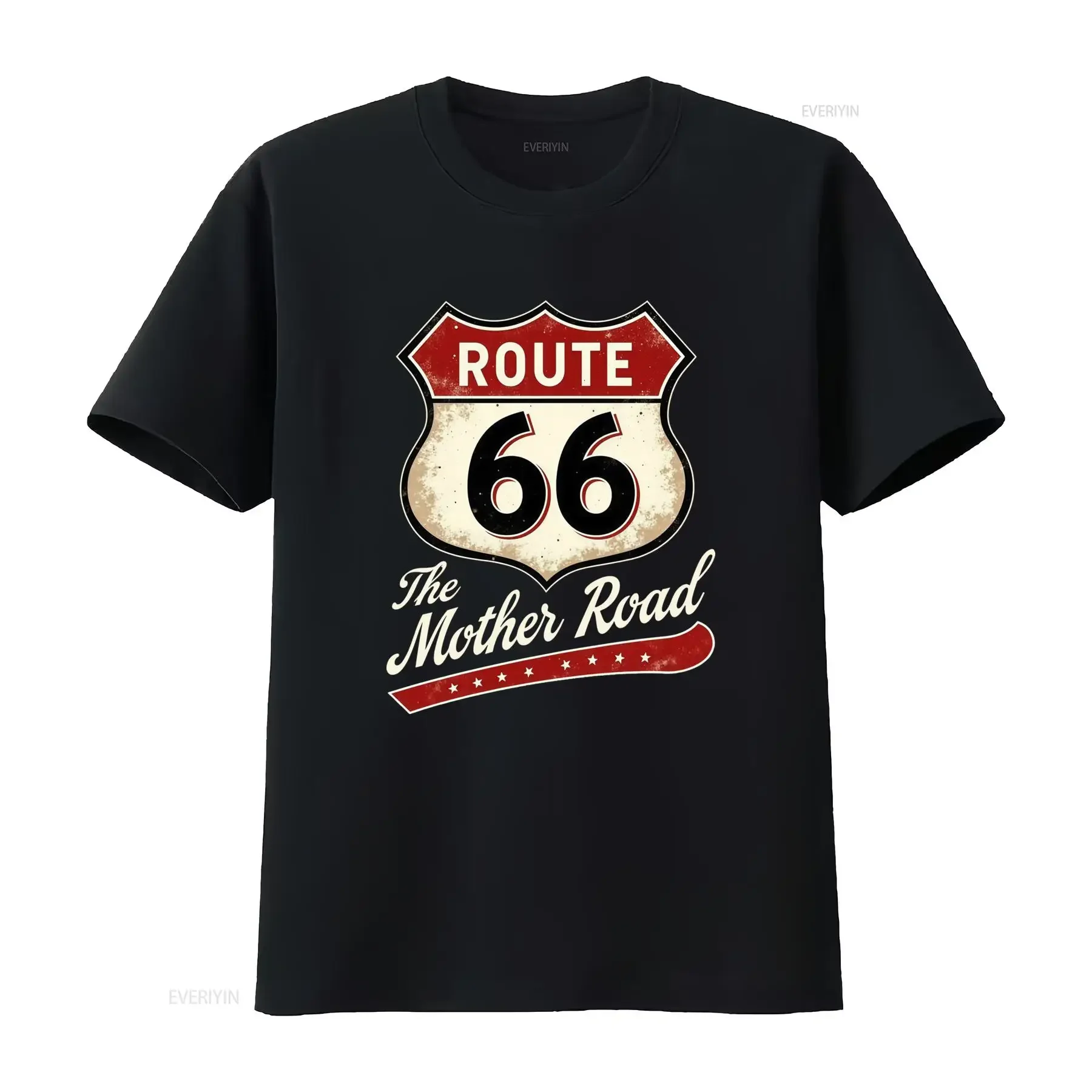 T shirt da uomo Route 66 The Mother Road Vintage 410 Micro Stretch Heavyweight vestibilità regular stile casual con design