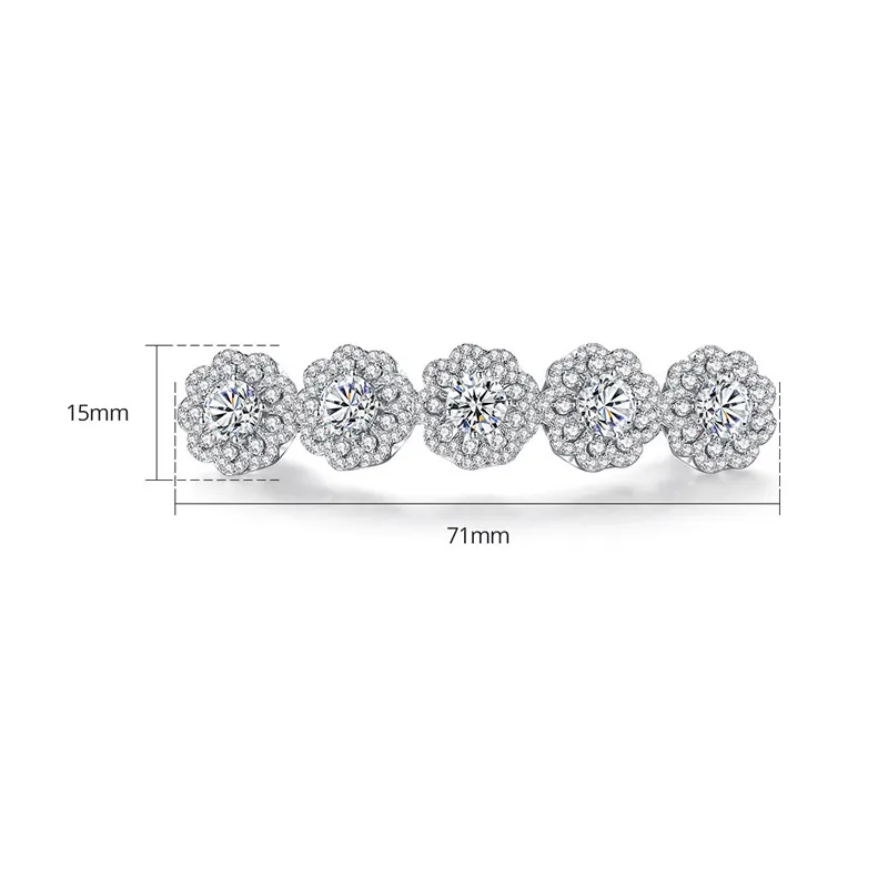 FXLRY New Arrival Elegant Micro-Inlaid Zircon Flower Hair Clips For Women Top Quality Bridal Wedding Jewelry