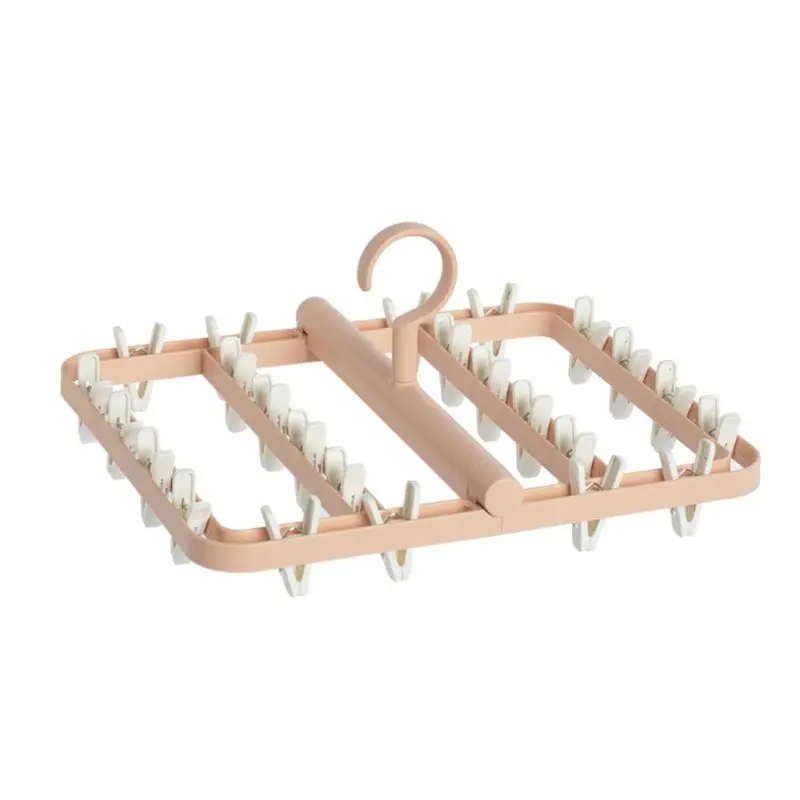 24 Clips Folding Clothes Hanger Multi-function Windproof Drying Rack Underwear Drop shipping