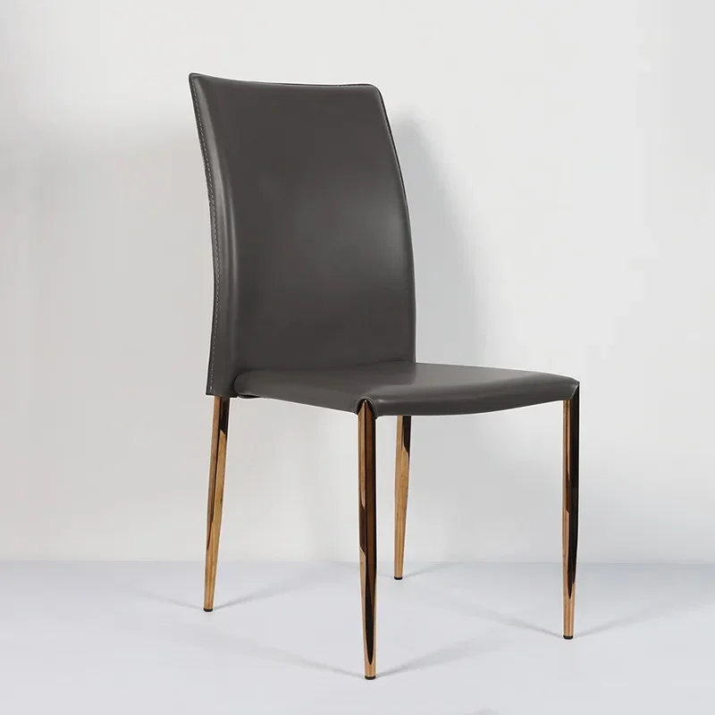Stainless steel feet can be stacked leather dining chair, western restaurant hotel private room Minimum order of 5