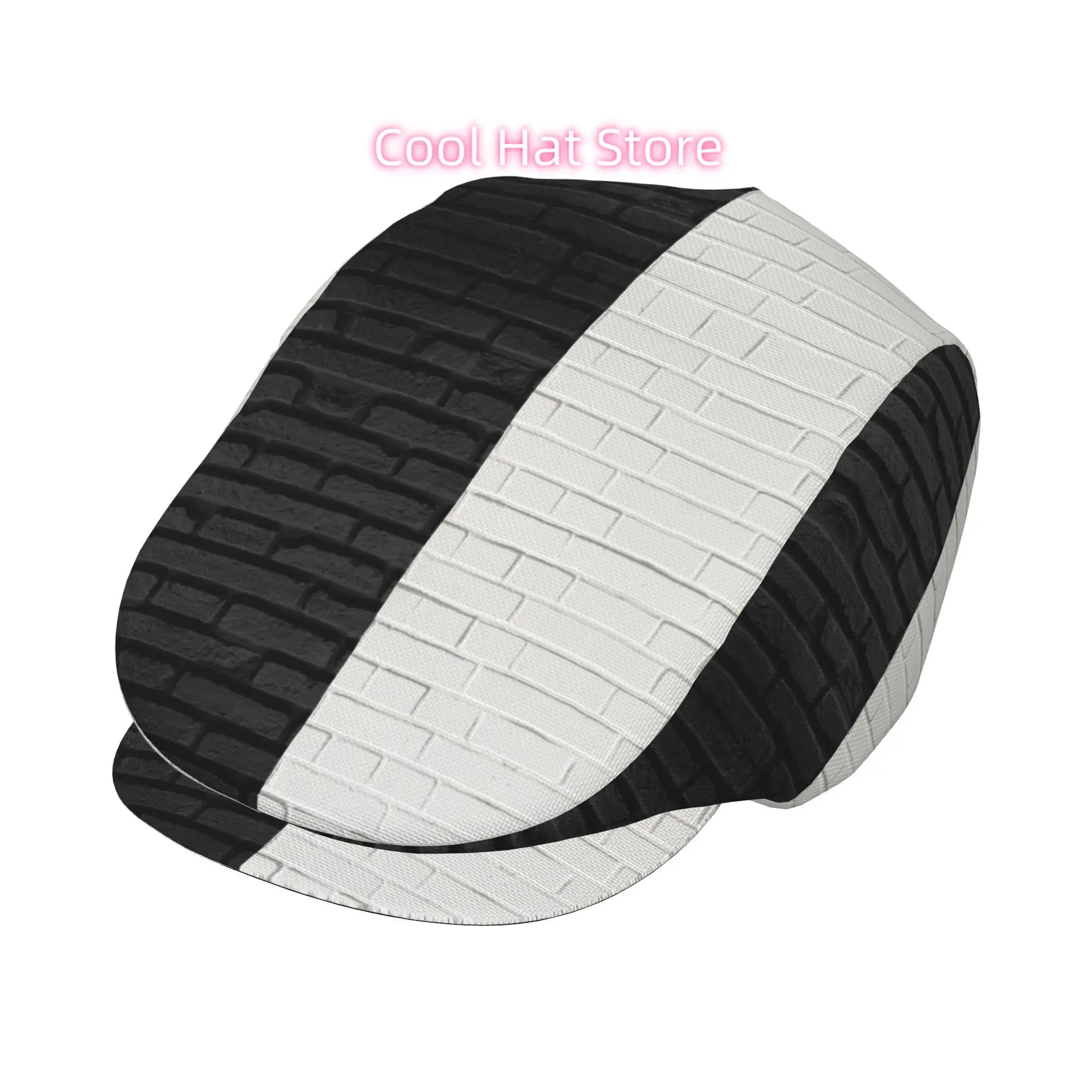 Split Tone Brick Wall Texture Men and Women Flat-top Cap, Adjustable Beret, Newsboy Cap, Ivy Caps Taxi Driver Caps Irish