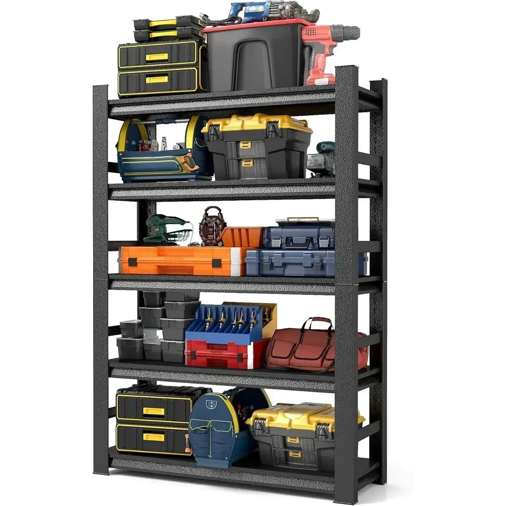 

Sturdy Garage Shelving, Multiunctional Thickened Garage Storage Shelves, Heavy Duty Shelving Units, Adjustable 5-Tier Metal Dura