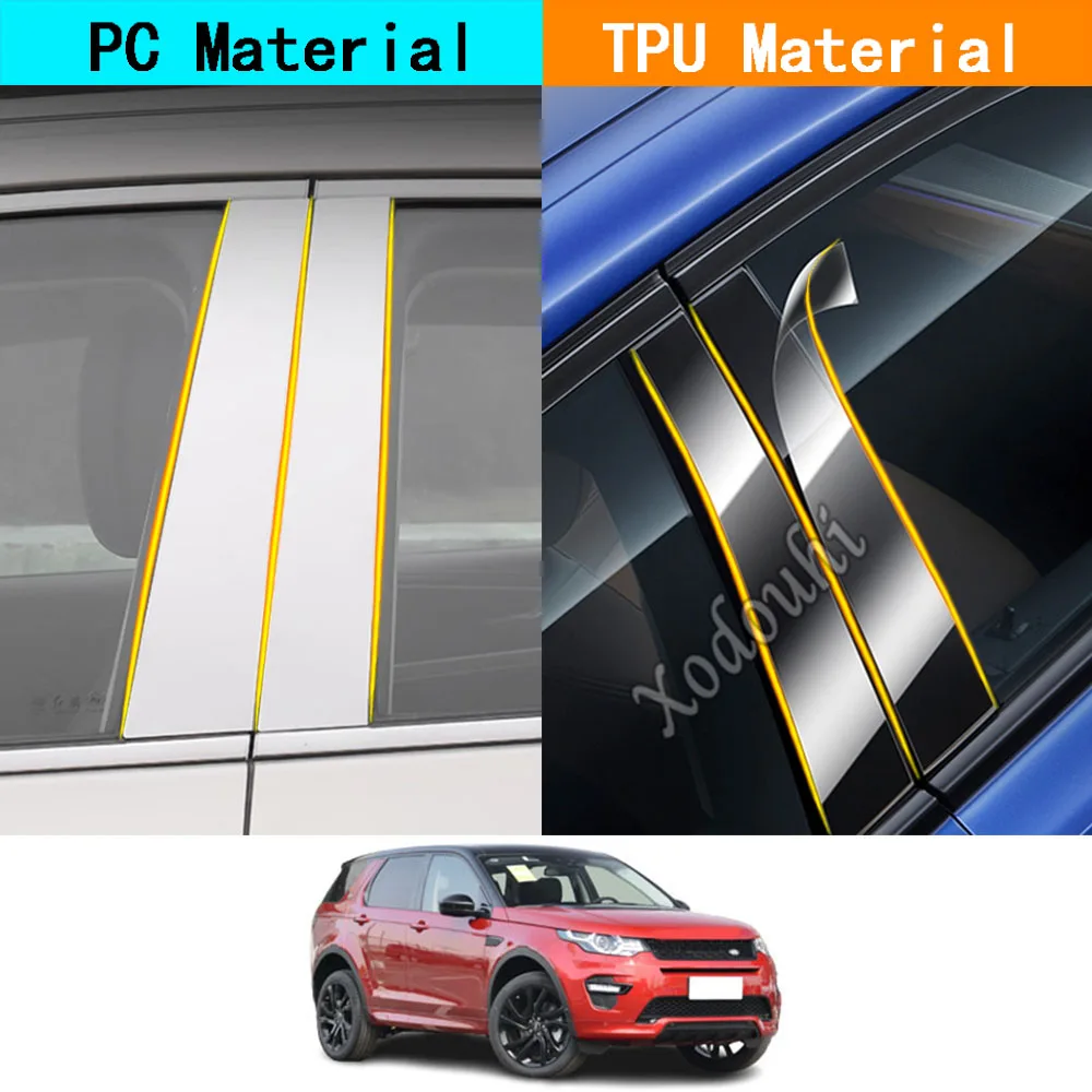 

Car TPU/Glossy Mirror Pillar Post Cover For Land Rover Discovery Sport 2015 2016 2017 2018 2019 2020 Door Trim Window Stickers