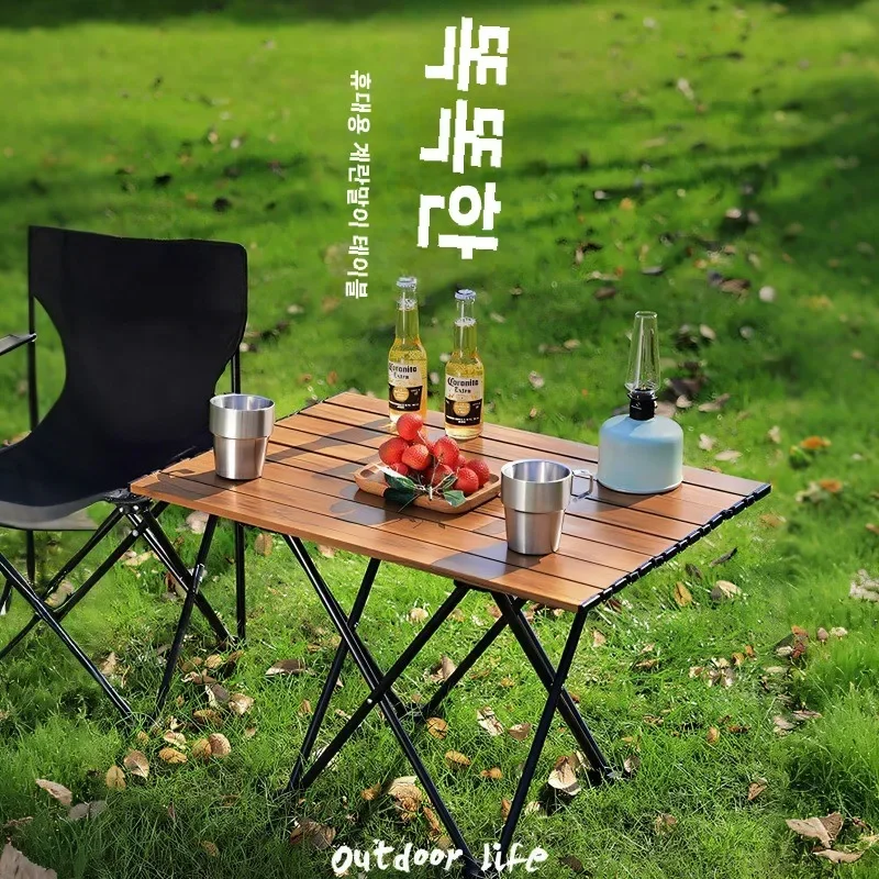 

Outdoor Egg Roll Table Foldable Table Portable Camping Equipment Leisure Picnic Tables and Chair Tables