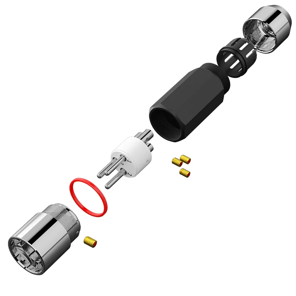 Connecteurs XLR symétriques mâle/femelle en cuivre pur plaqué or/rhodium 24 carats Monosaudio pour amplificateur, soudage, microphone XM709R/XF709R
