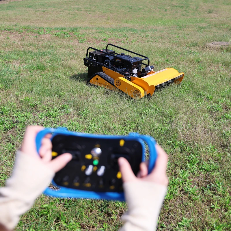 Customized Robot Lawn Mower Fully Automatic EPA CE Approved 4-stroke Remote Control Crawler Lawn Mower for Garden Use