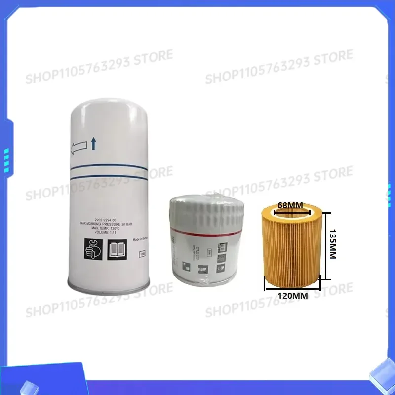 3PCS Set Air Compressor Oil Filter Kit for Atlas Copco New 2202929400 1613872000 1625426100 Replacement Parts
