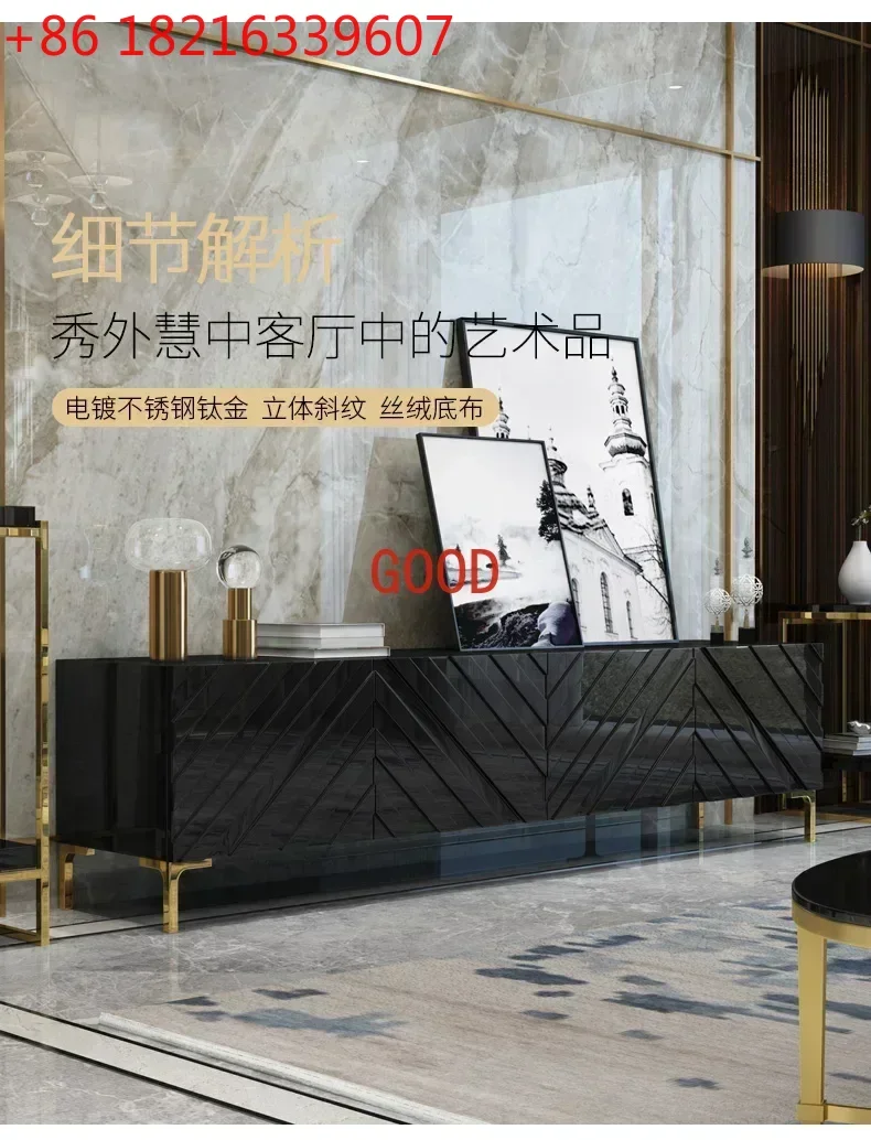 

Комплект мебели для гостиной TAO: Тумба под ТВ и журнальный столик в стиле неоклассика, постмодерн, низкий шкаф