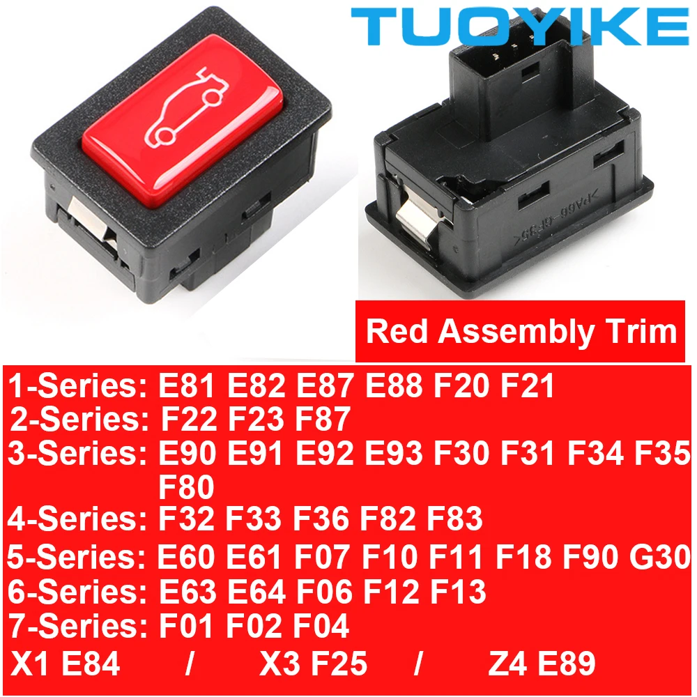 Rear Trunk Switch Button Assembly Full Trim For BMW 1 2 3 4 5 6 7-Series X1 X3 Z4 X5 X6 E81 F20 F22 E90 F30 F32 E60 F10 F01 E70