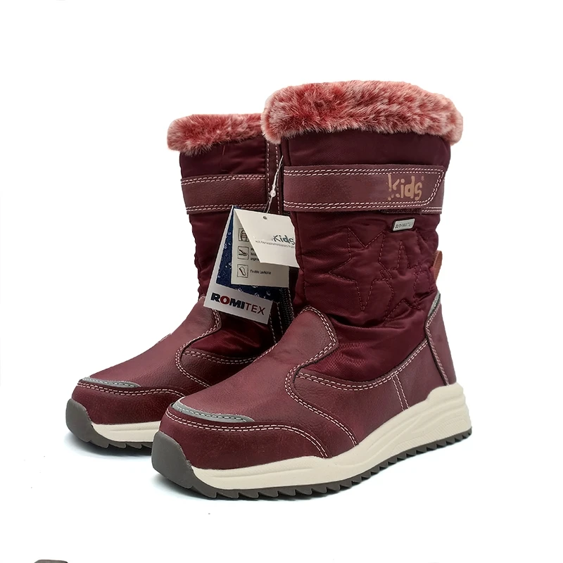 

NEW 1pair Winter warm girl Boots Leather Kids ski boots Fashion Children waterproof Snow Boots, zero or -10 degrees kid boot