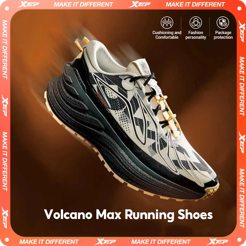 

Зимняя спортивная обувь Xtep Volcano Max спортивная обувь для мужчин 2024, модные кроссовки в стиле ретро с подушкой, 976419110050