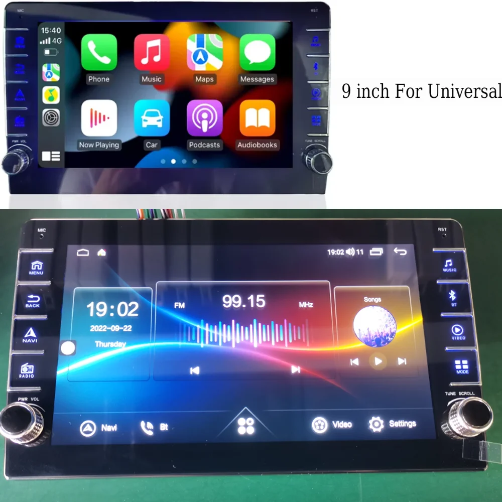 For universal Android 14 Carplay 4G WIFI GPS Car Radio Navigation Multimedia Video Player 9 inch 1280*720 no 2 din dvd
