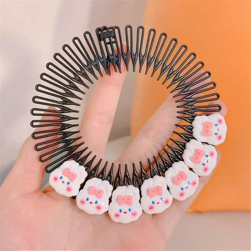 

652F Full Circular Stretch Comb Headbands Flexible Plastic Circle Comb Full Circular Tooth Headband Hair Wrap Hairband Holder