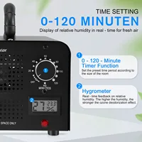 Générateur d'ozone haute capacité 60000 mg/h, Machine à l'ozone, purificateur d'air avec affichage de la température et de l'humidité, pour la maison et le bureau, fumée pour animaux de compagnie 4