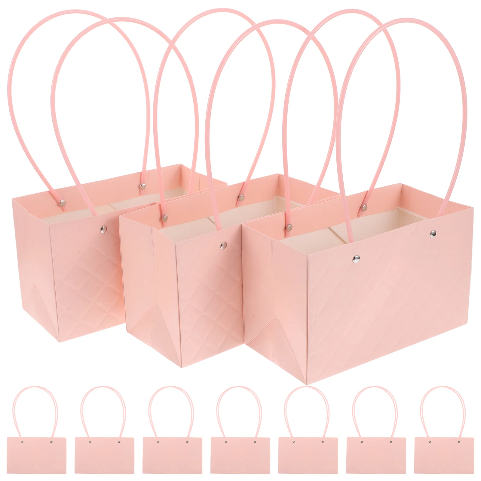 

10 Pcs Flower Tote Bag Bags Kraft Paper Bouquet Earrings Graduation Present Kit Boxes for Arrangements