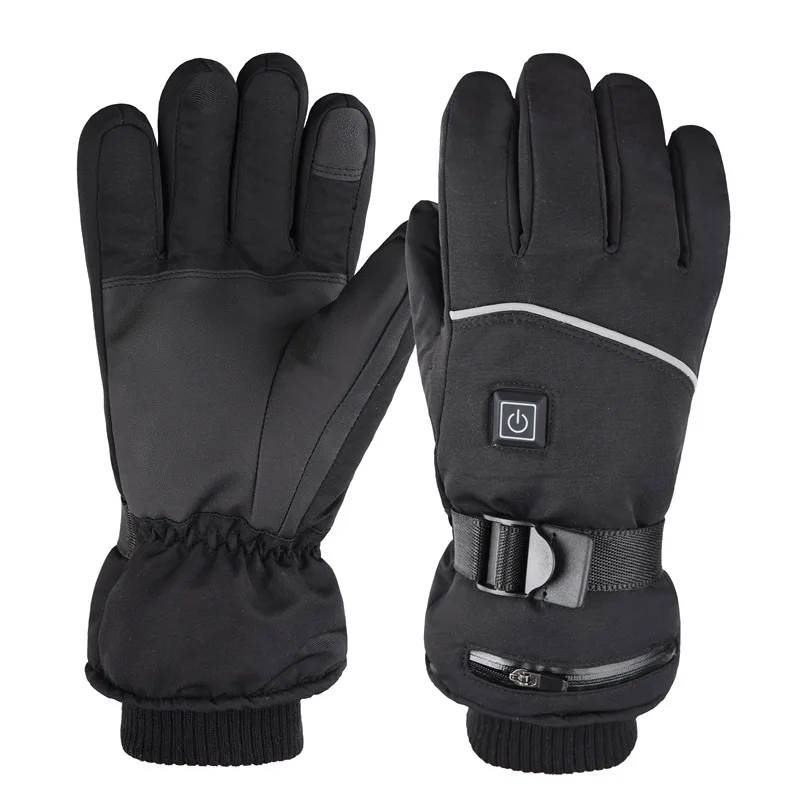 

2026Three-Gear Temperature Control Ski Gloves Winter Warm Riding Leather Cotton Gloves with Lithium Battery Heated for Home Use
