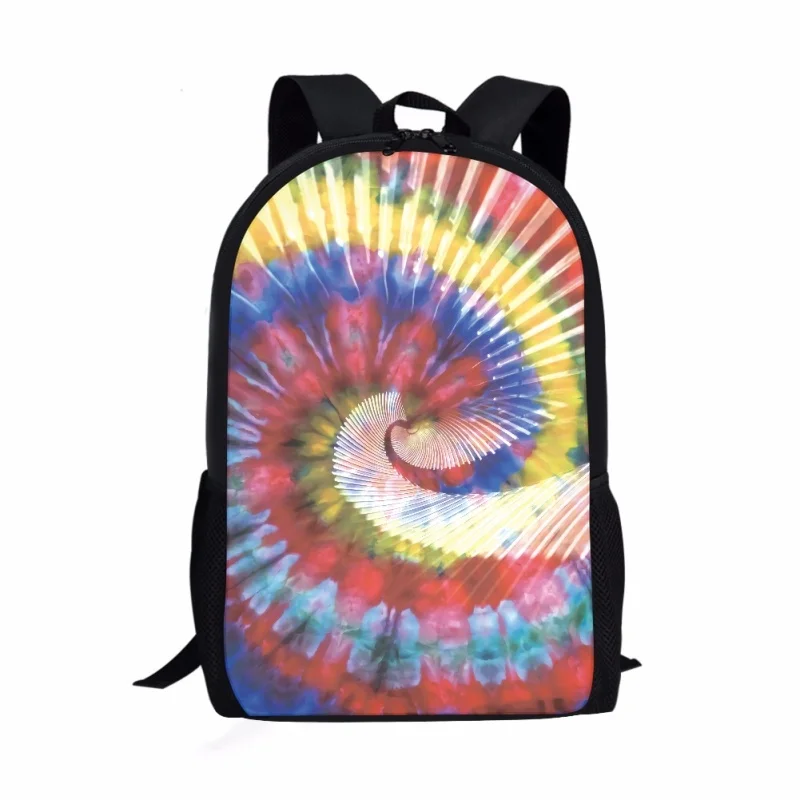 Tie Dyeing Elements Print School Bag Teenager Students Backpack Kid School Boy Girl Knapsack Infantil Children Book Bag 16 Inch