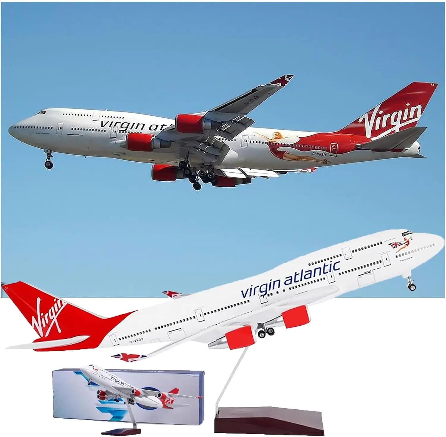 

1:150 Scale Model Jet British Virgin Atlantic B747 Plane Model Die-cast Resin Airplane Aviation Hobbies for Collection