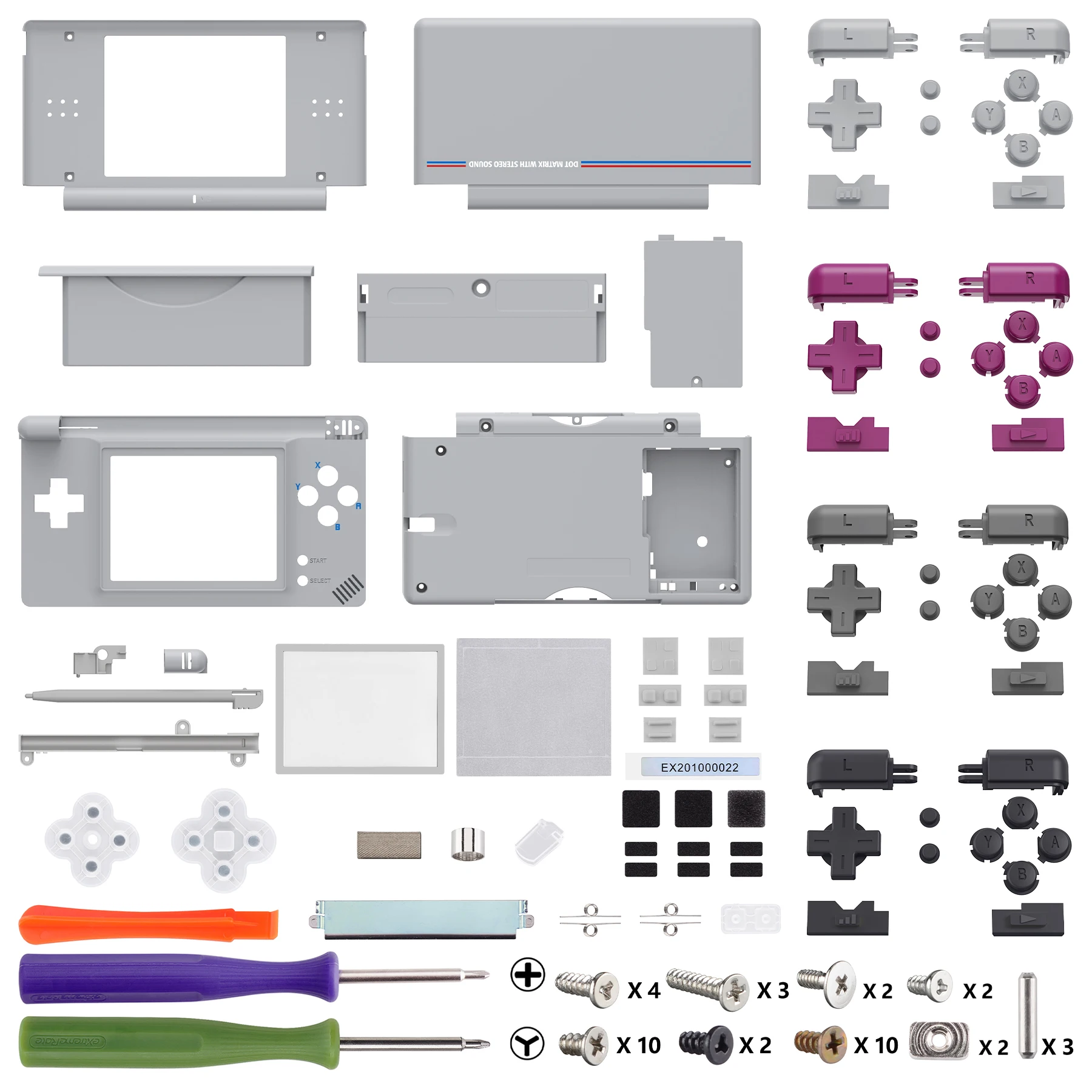 eXtremeRate Replacement Full Housing Shell for Nintendo DS Lite for NDSL - Classic 1989 GB DMG-01 Style