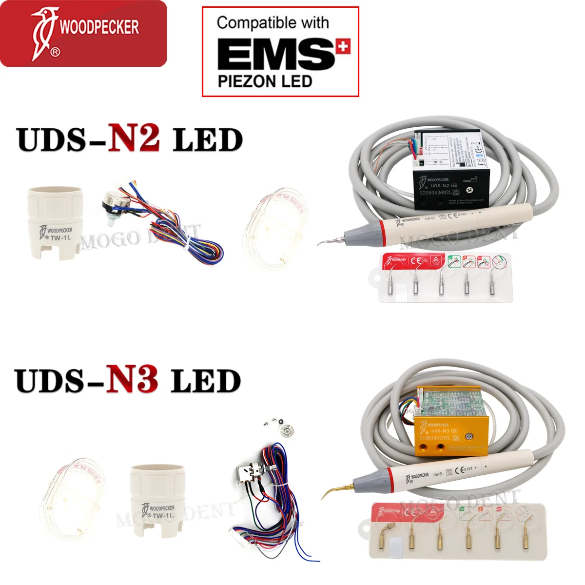 Original Woodpecker DTE Dental Ultrasonic Scaler Build-In UDS LED N2 N3 V2 V3 Fit EMS NSK ACTEON SATELEC Teeth Whitening