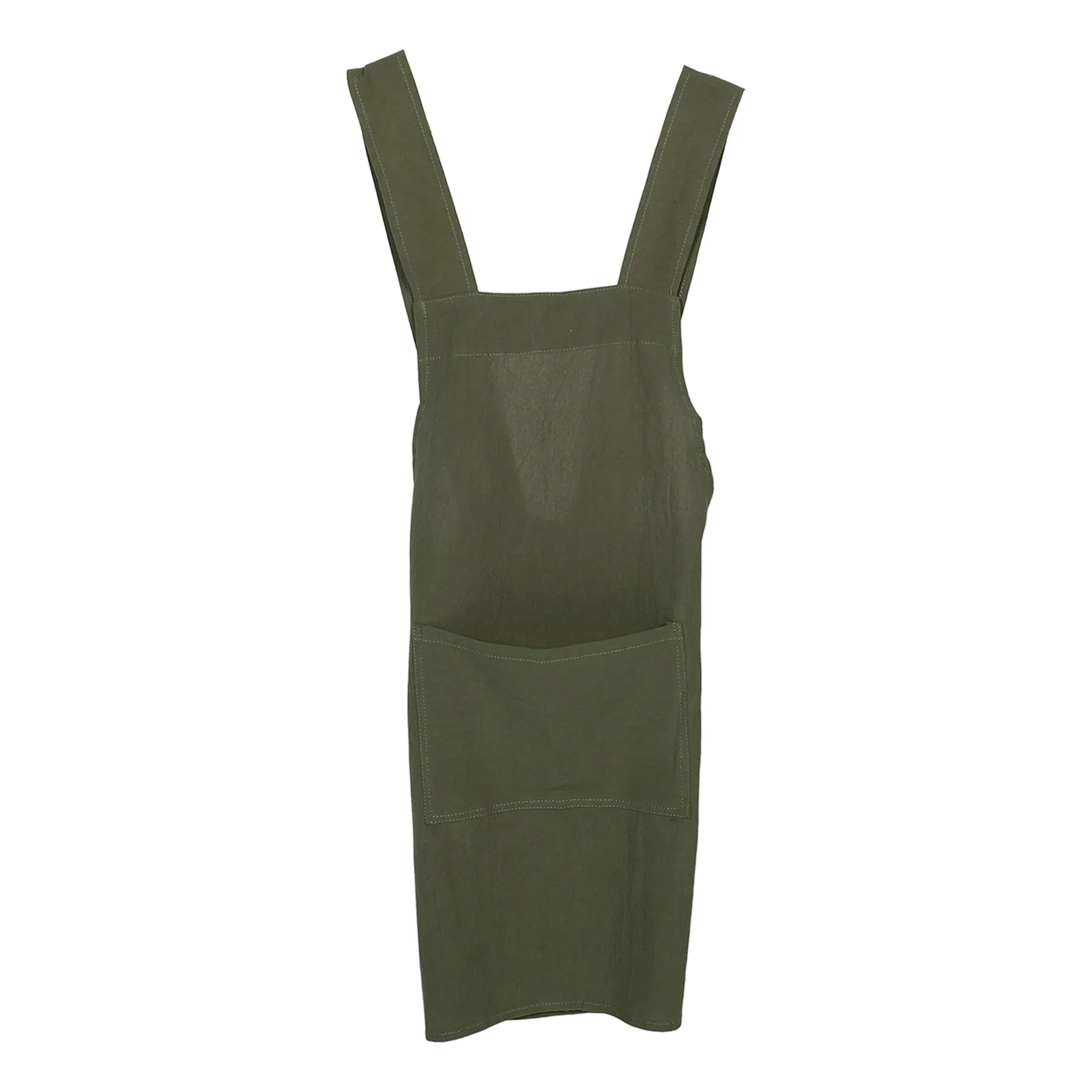 

Summer No Tie Apron Waterproof Canvas Cross Back Design Pockets Adjustable For Kitchen Garden Painting Nail Tech Workwear