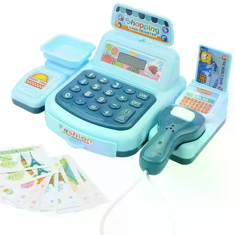 1 Set Electronic Game Lighting And Sound Effects Supermarket Cashier Toy Simulation Shopping Cash House Toys