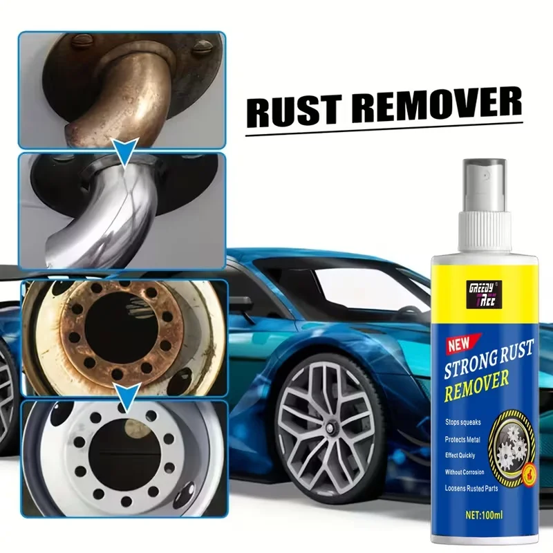100ml Rust Remover Spray for Metal, Powerful Rust Dissolver Cleaner, Stops Squeaks, Corrosion-Free Rust Treatment