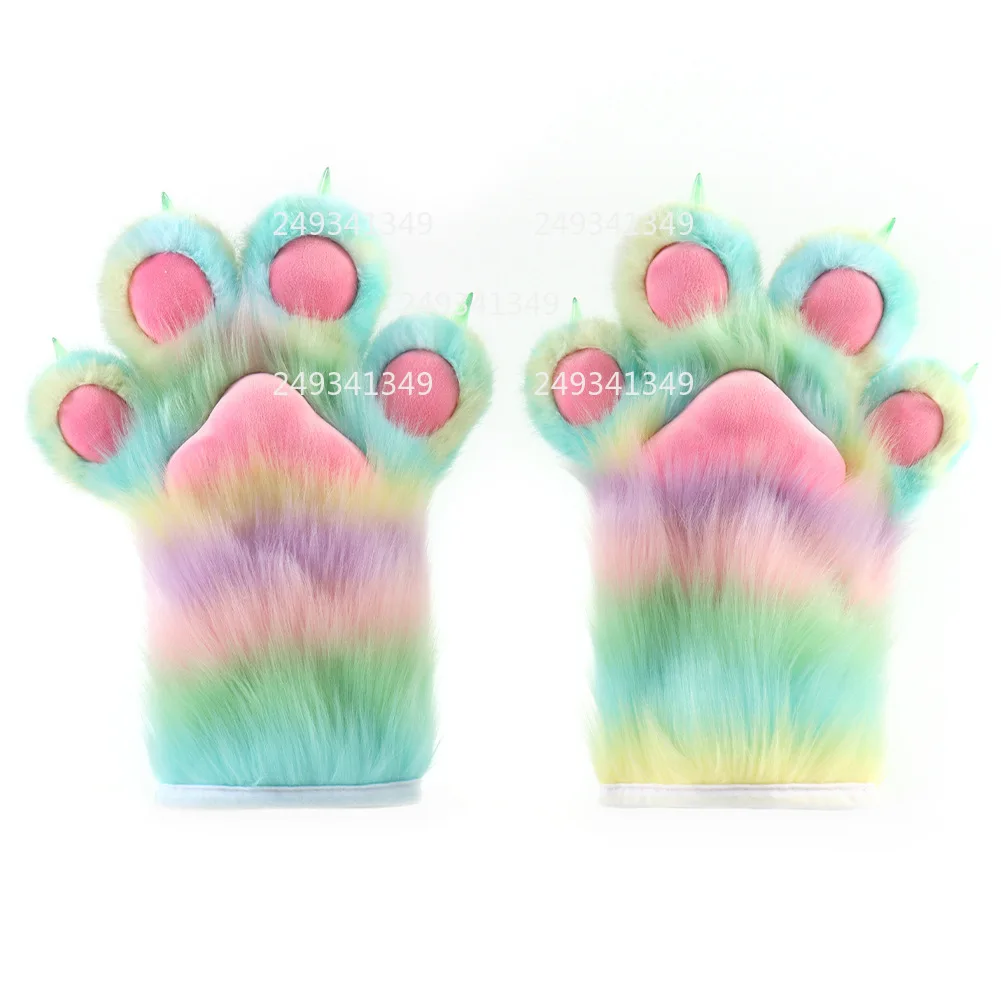 Animal Plush Claws Nails Gloves Cosplay Props Anime Con Stage Costumes Accessories For Woman Party Performance Dress Up Gloves