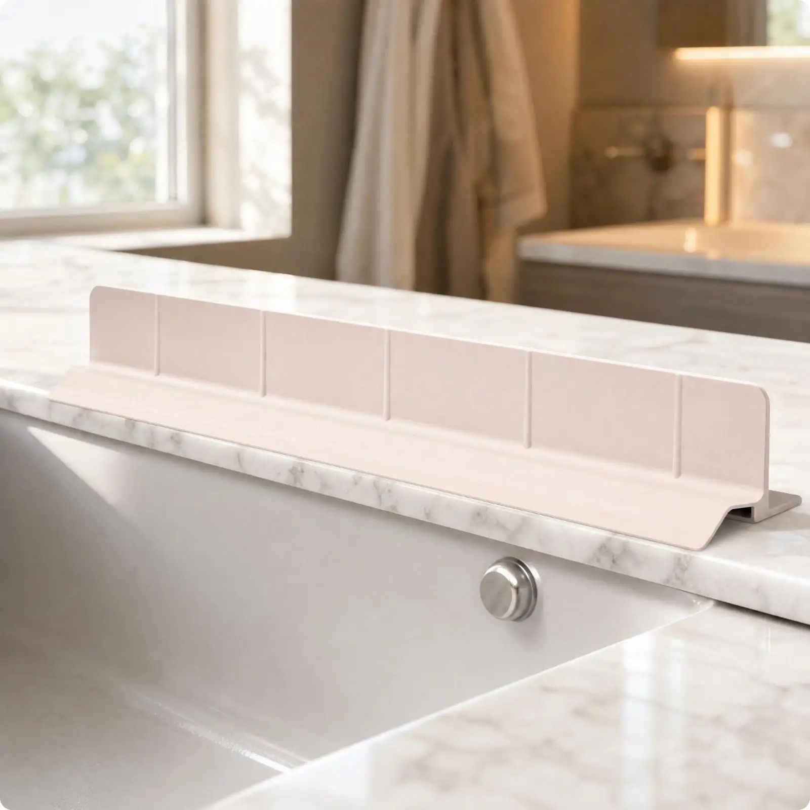 Flexible Silicone Bathtub Splash Guard with Suction Cups Water Splash Protector for Tub Sink Countertop