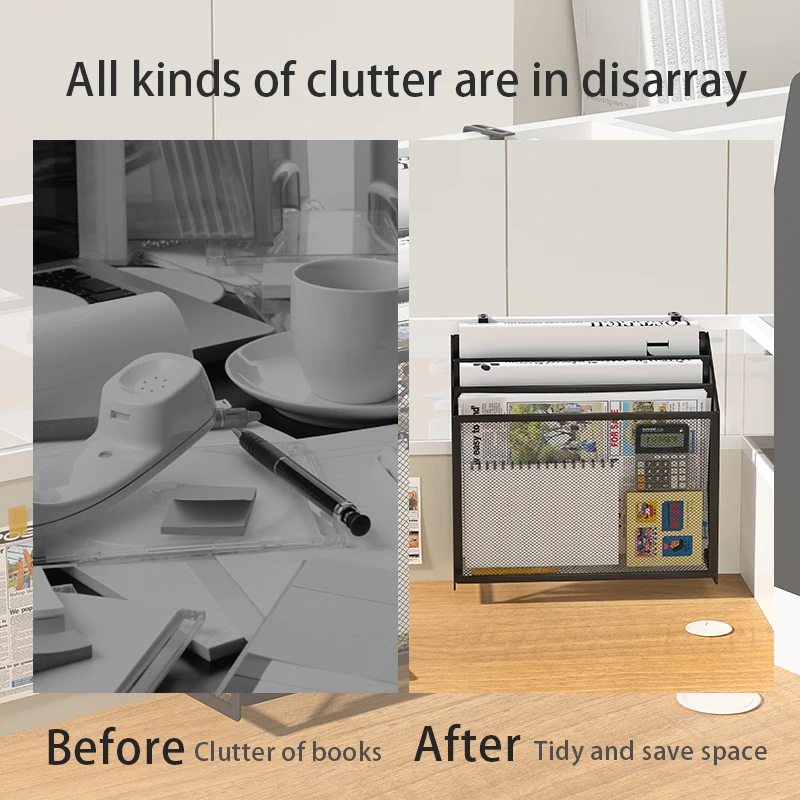 Desk Mail Organizer for Countertops, Mesh Bill Desk Organizer, File and Letter Holder, Letter Tray, Paper Mail Sorter,