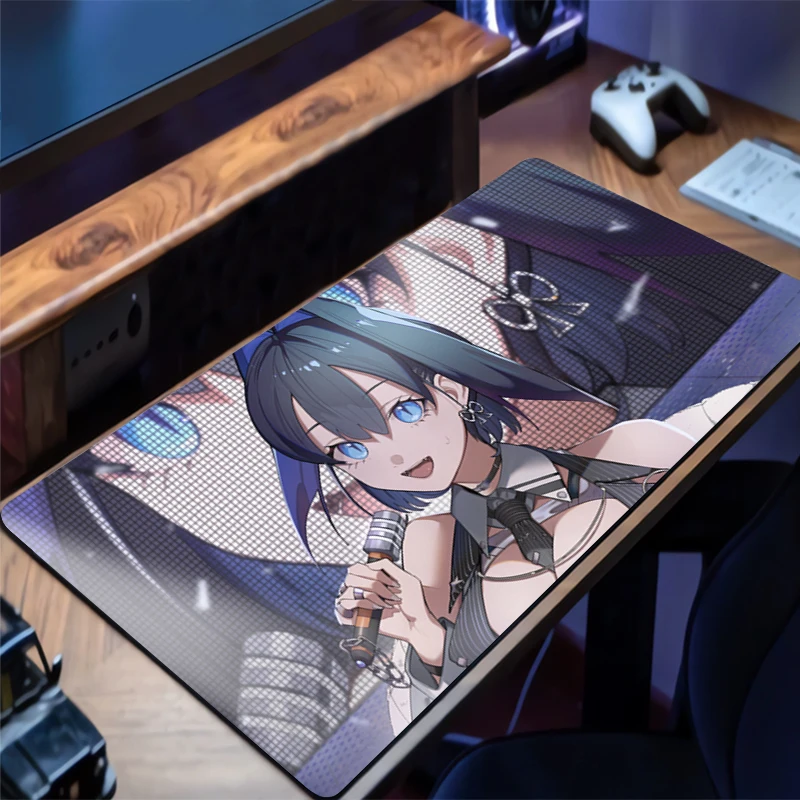 Gaming Mouse Pad Hololive Ouro Kronii Accessories Office Gamer Keyboard Desk Mat Non-Slip Laptop ground mat PC Large Mousepad