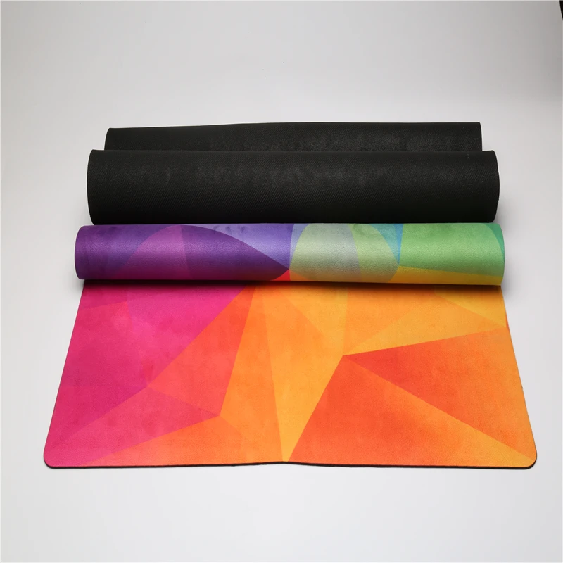 Customized Design Microfiber Suede Surface With Rubber Base Yoga Mats