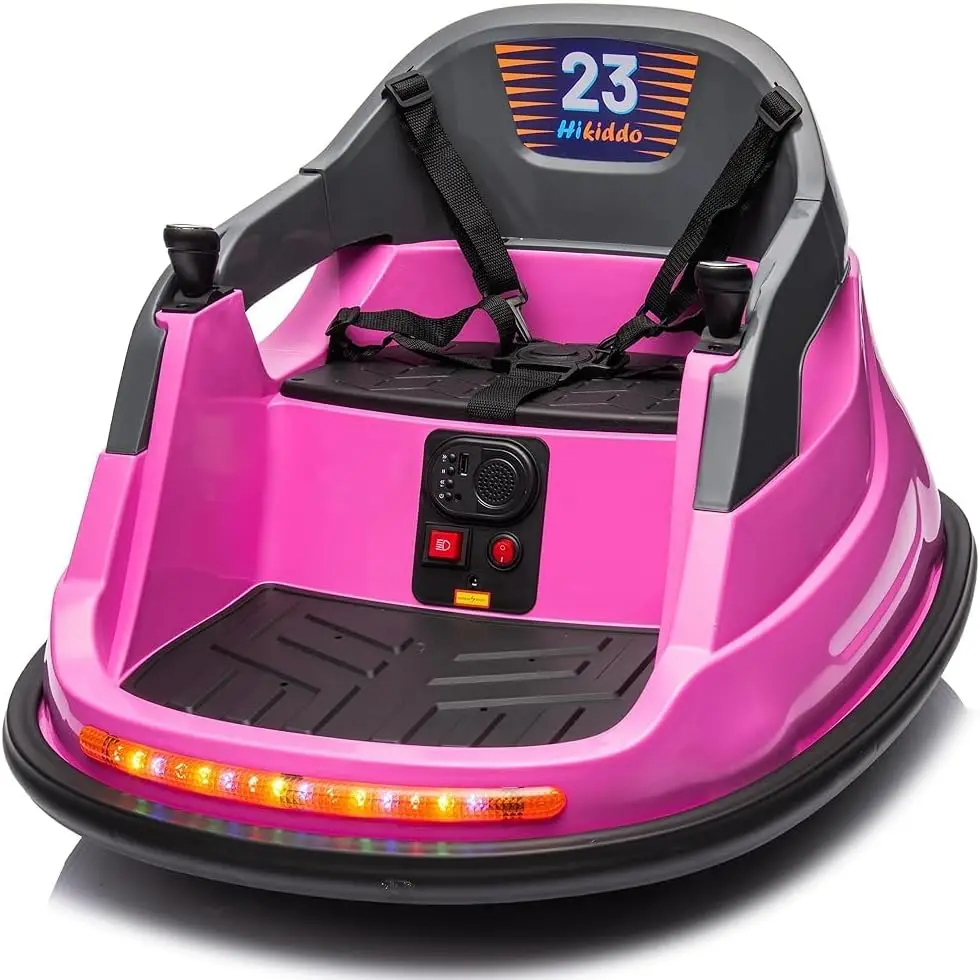 12V Kids Bumper Car, Electric Baby Bumper Car for Toddlers 1.5-5 w/Remote Control, 3 Speeds - Pink