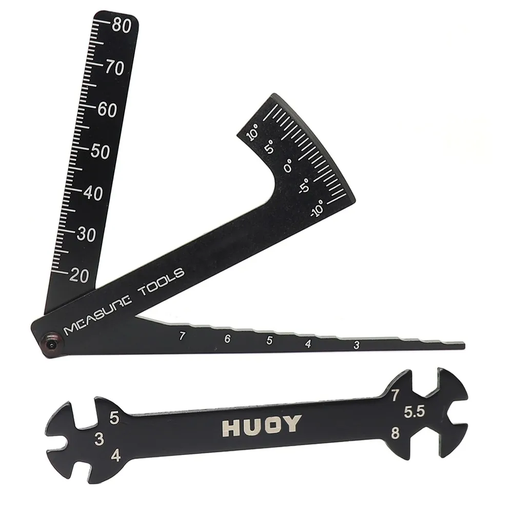 6 in 1 Wrench Tool 3/4/5/5.5/7/8mm Camber Gauge Adjustable Ruler For Turnbuckles with Nuts Multifunctional Rc Car Toys Parts