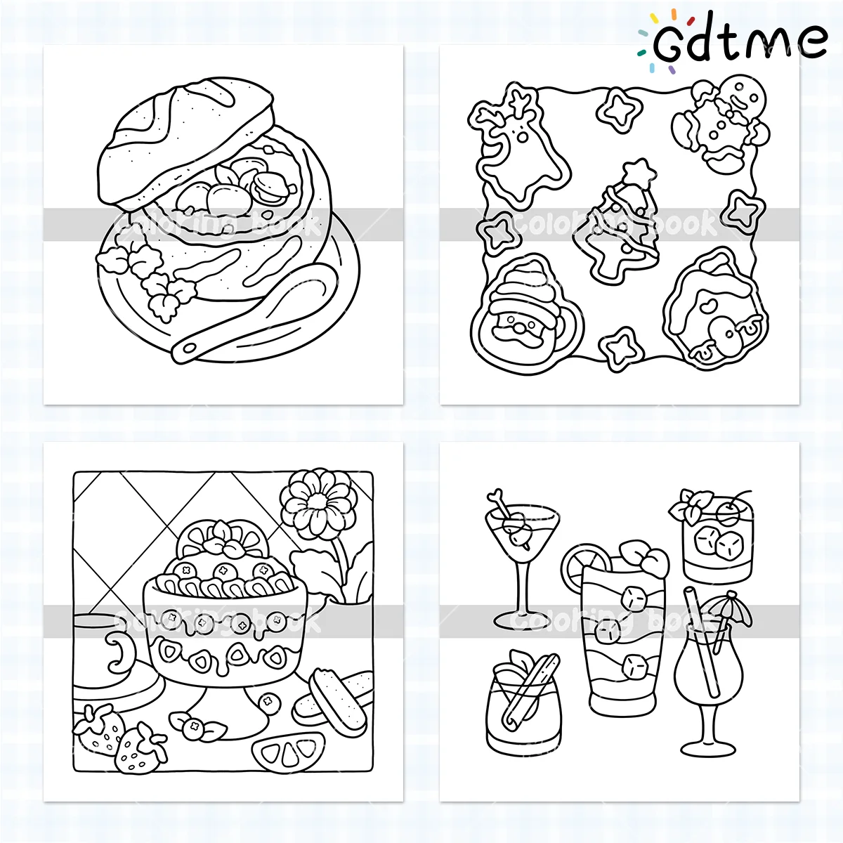 الراحة الغذاء الجريء وسهل كتاب التلوين للكبار 24 صفحة تخفيف التوتر قتل الوقت دهان داي رسم كتاب لعبة تعليمية للأطفال