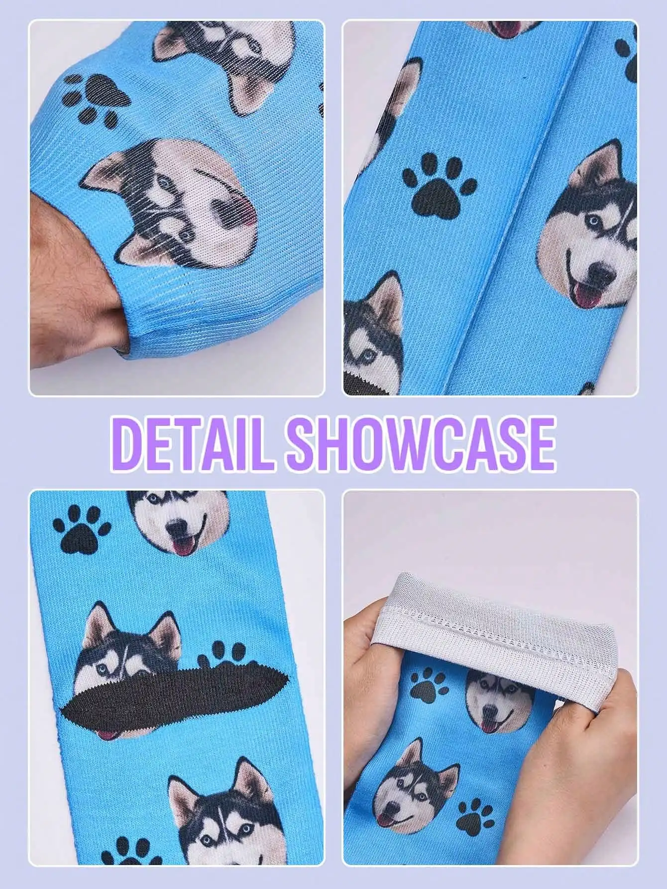 Custom Photo Socks Mothers Day Personalized Mom Socks Family Picture Printed Socks Two Sizes Available Gift for Mom view 4