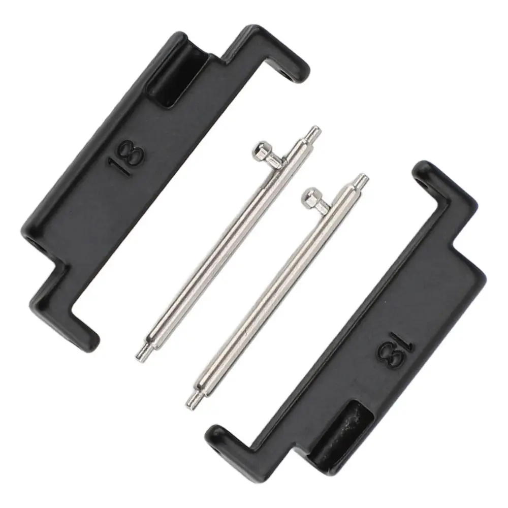 1 Pair Stainless Steel Metal Watch Band Adapter 18-20mm Size Black Color Watch Strap Connection Adapter Replacement Part