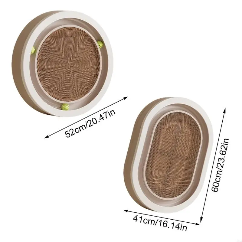 هرش الهرة التشاركي مع كرات ضوضاء قابلة للإزالة شبق النعناع لا ينزلق من الأسفل 52 سم مستدير 60 سم متغيرات إهليلجية 87HA #6