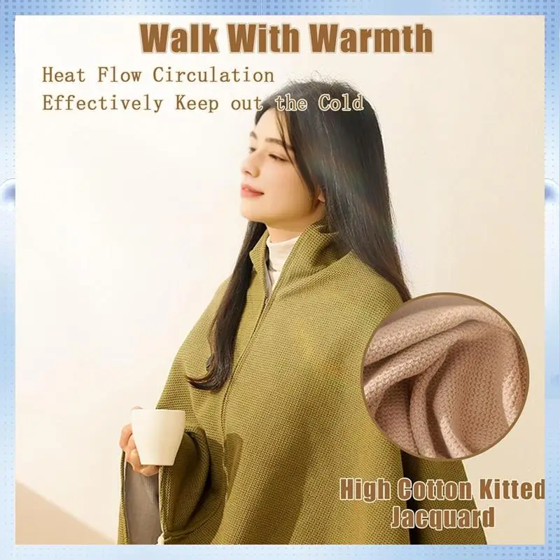 

BA-Electric Blanket Shawl USB Single Warming Heating Blanket Washable For Outdoor Camping Office Heating Blanket B