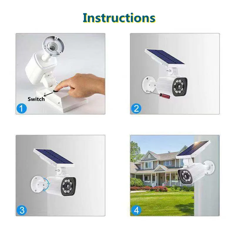 Solar Street Light Wall Lamp Simulation Monitoring Intelligent Control Human Sensor Induction Garden Lamp Searchlight Spotlight