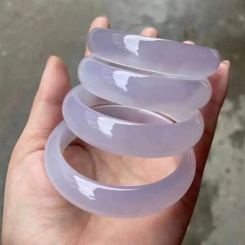 

Certified Jade Bangles Women Healing Gemstone Fine Jewelry Myanmar Grade A Jadeite Purple Lavender High Ice Burma Jade Bangle