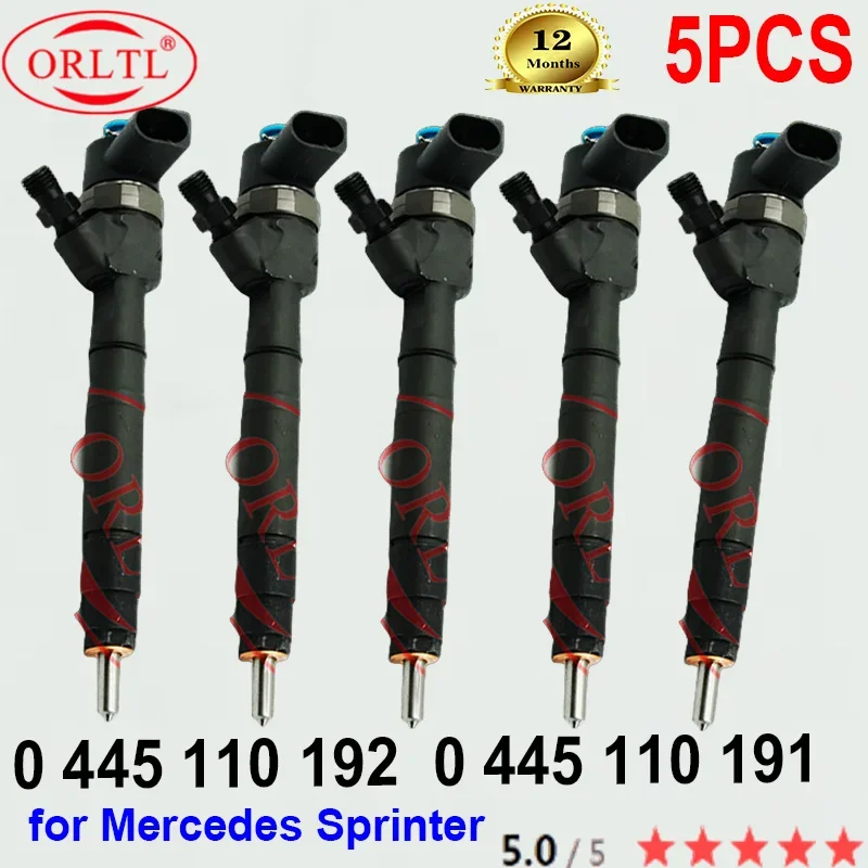 

5PCS NEW 0445110192 0445110191 A6470700087 6470700087 For Mercedes Sprinter 0 445 110 192 Common Rail Diesel Injector