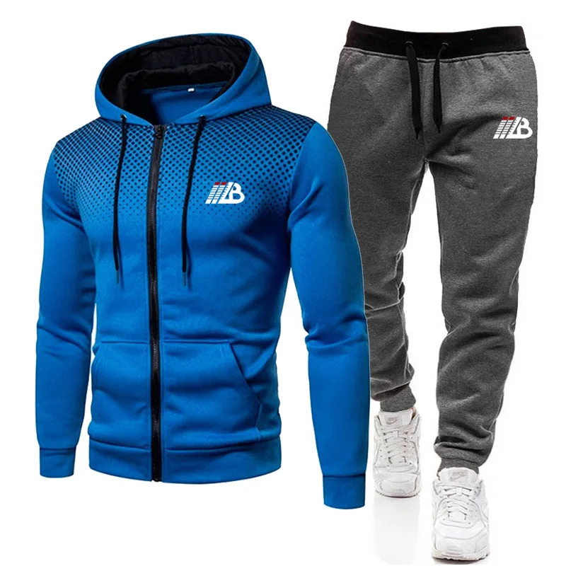 2024 Fashion New Jogger Zipper Hoodie Tracksuit Men Clothing Two-piece Sets Mens Jogging Fitness Sportswear Men\'s Running Suits